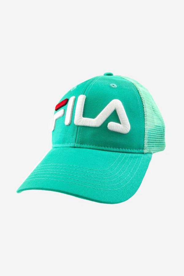 Fila Trucker With Embroidered Logo Hats - Green,NZ 605-85607